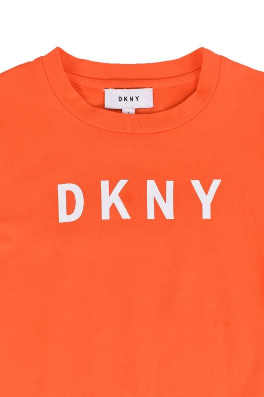 DKNY ORANGE COTTON LOGO  T-SHIRT