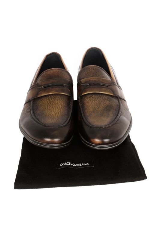 DOLCE AND GABBANA BROWN LOAFERS