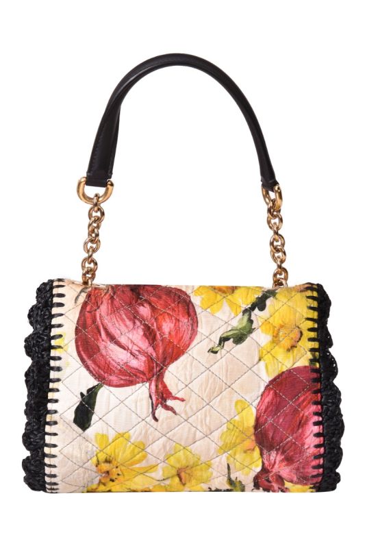 Dolce and Gabbana Crochet Quilted Floral Shoulder Bag