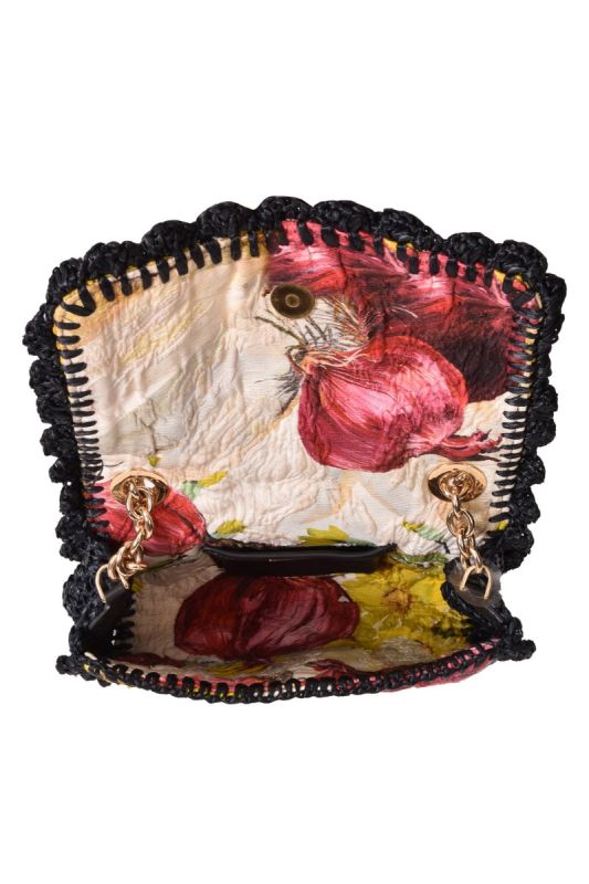 Dolce and Gabbana Crochet Quilted Floral Shoulder Bag
