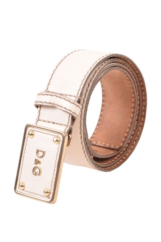 Dolce and Gabbana Plate Buckle Leather Belt