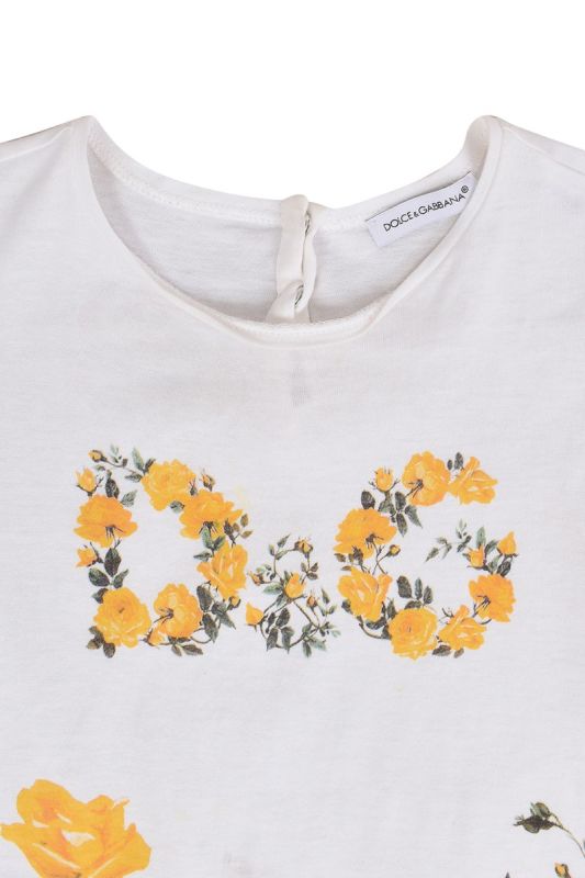 DOLCE AND GABBANA WHITE FLORAL PRINT TOP
