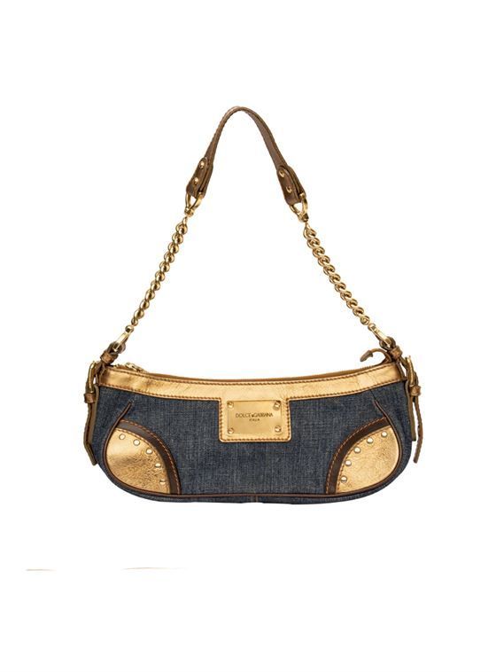 DOLCE AND GABBANA D&G BLUE DENIM VINTAGE BAG