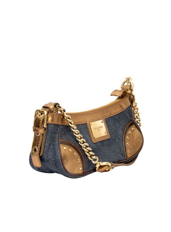 DOLCE AND GABBANA D&G BLUE DENIM VINTAGE BAG
