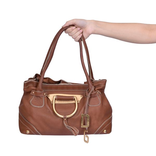 DOLCE & GABBANA D RING SADDLE SHOULDER BAG