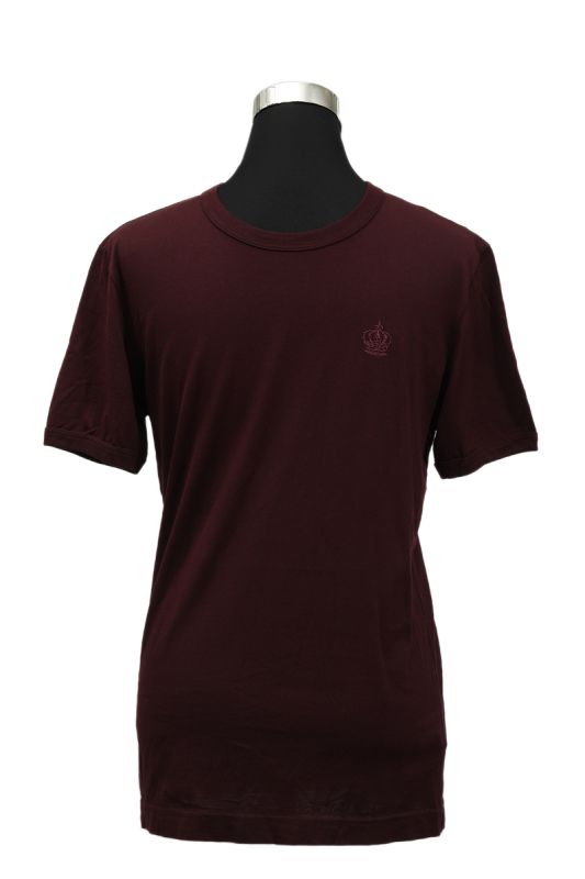 Dolce & Gabbana Size L Burgundy Crown T-shirt