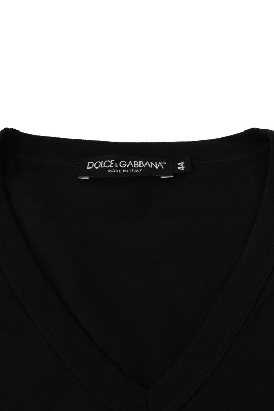 Dolce & Gabbana Size L Crown Logo V Neck T-shirt