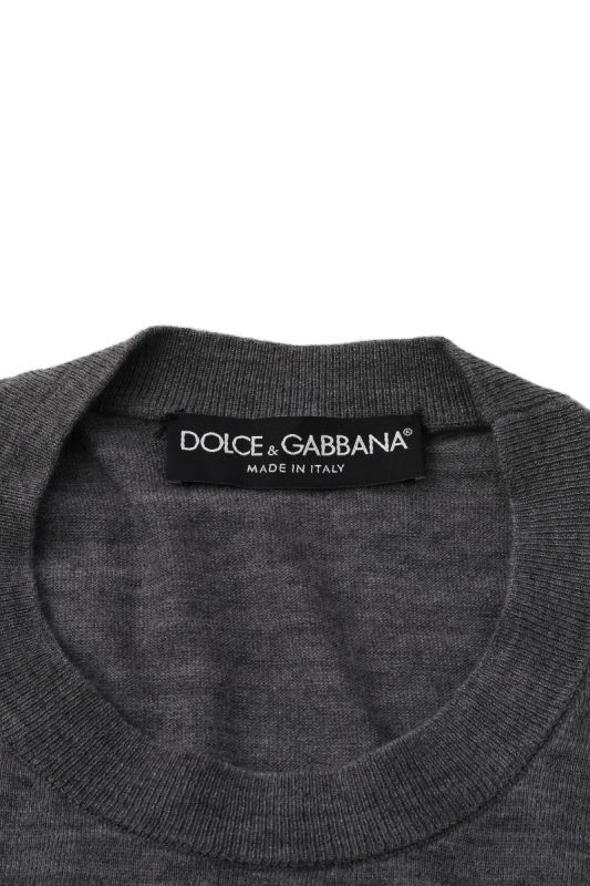 Dolce & Gabbana Size XL Grey Cashmere Crown T-shirt