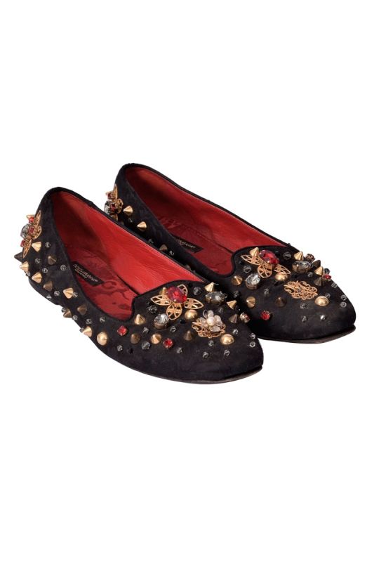 Dolce & Gabbana Studded Suede Loafers