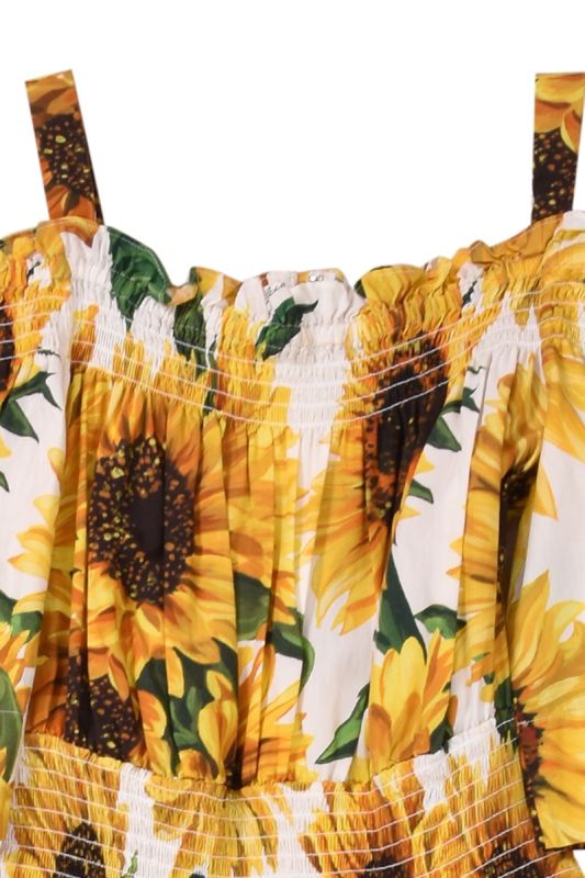 Dolce & Gabbana Yellow Sunflower Cotton Dress