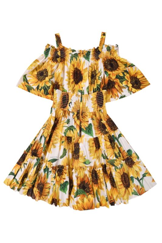 Dolce & Gabbana Yellow Sunflower Cotton Dress