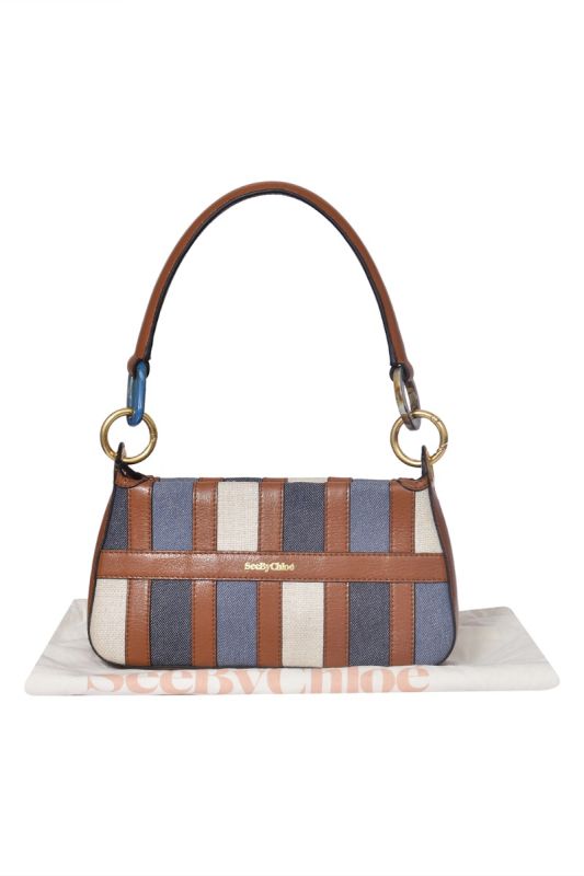 See By Chloe Sac Baguette Tilda En Cuir Et Patchwork Denim Bag