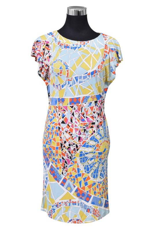 Emilio Pucci Multi- color Geometric Printed Dress