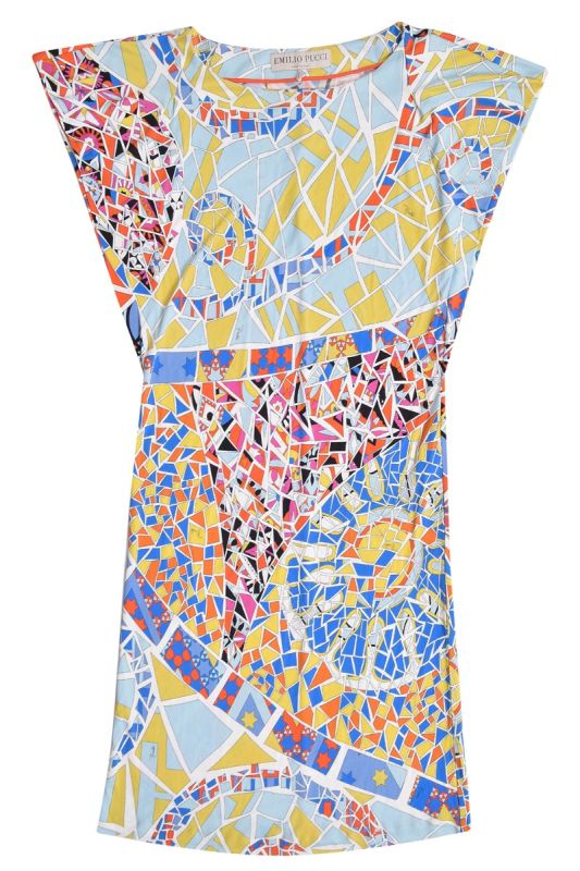 Emilio Pucci Multi- color Geometric Printed Dress