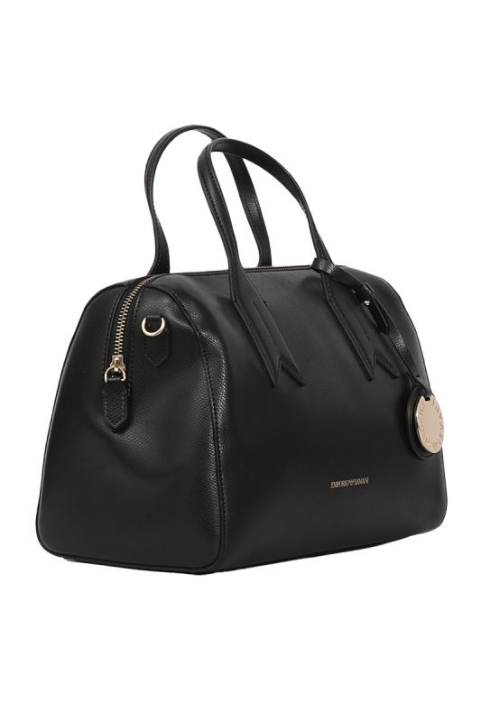 Emporio Armani Black Leather Bauletto Bag