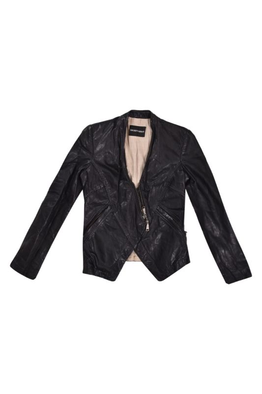 Emporio Armani Black Leather Jacket RT97-10