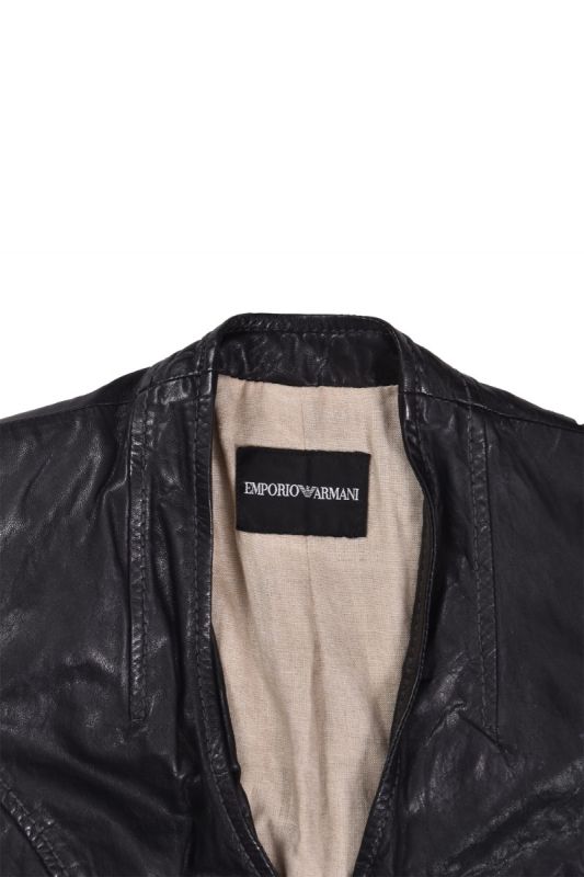 Emporio Armani Black Leather Jacket RT97-10