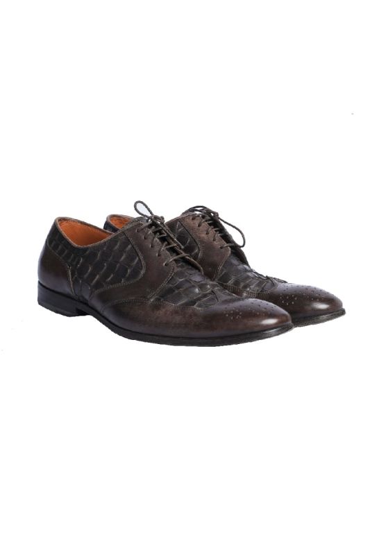 Etro Brown Woven Wholecut Oxford Shoes