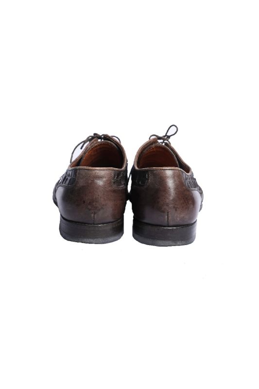 Etro Brown Woven Wholecut Oxford Shoes