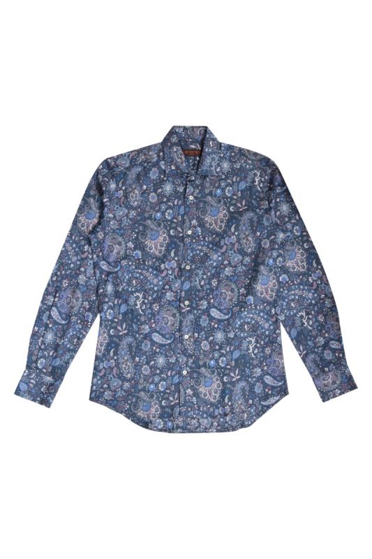 Etro Milano Blue Wild Paisley Shirt
