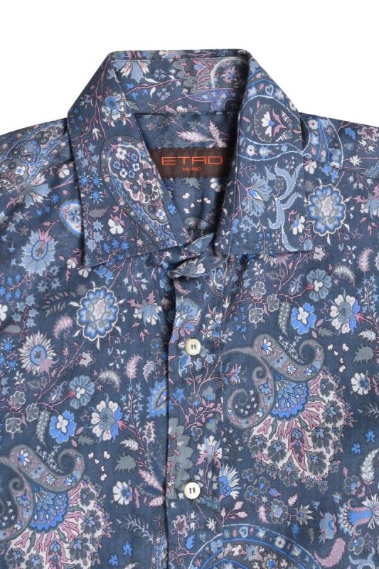 Etro Milano Blue Wild Paisley Shirt