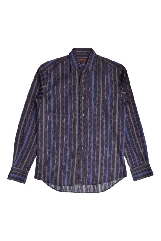Etro Milano Navy Blue Striped Shirt
