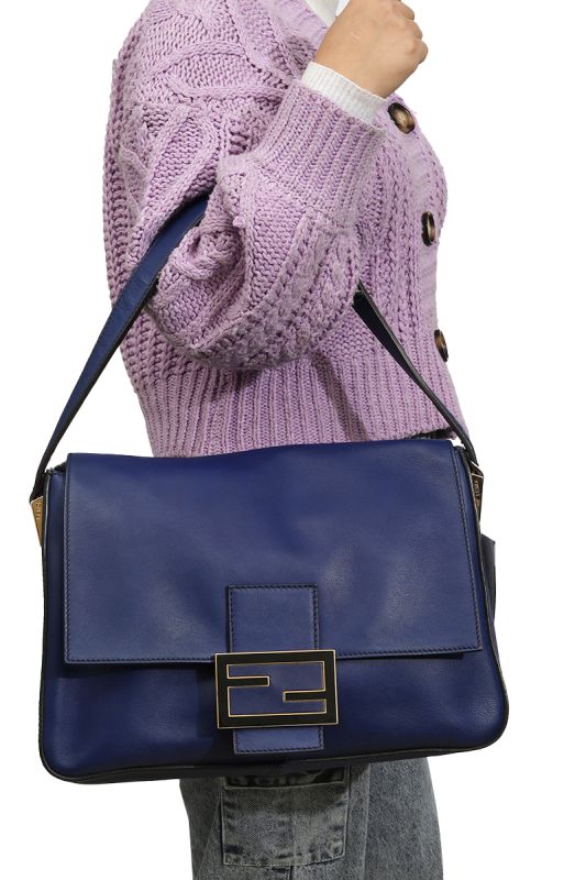 Fendi Blue Leather Mama Forever Shoulder Bag