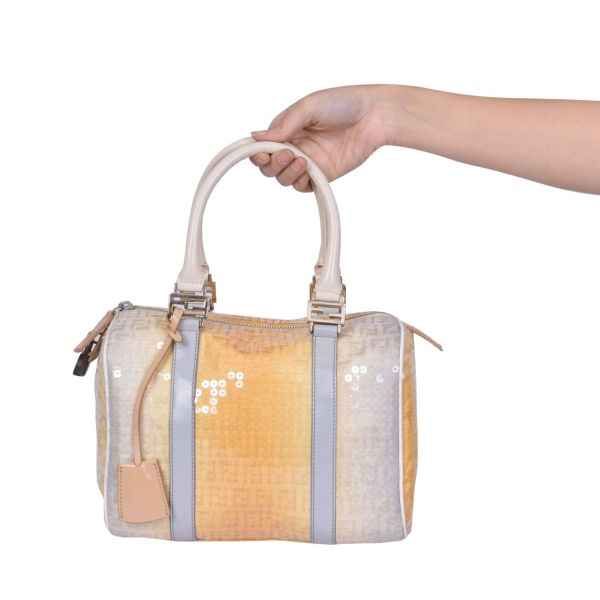 FENDI BOSTON SEQUIN EMBELLISHED ZUCCHINO