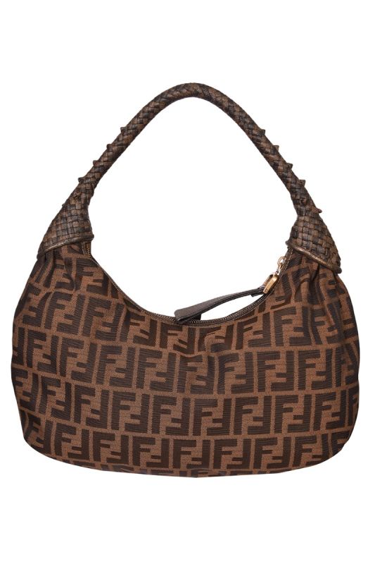 Fendi Brown/Metallic Zucca Canvas and Leather Spy