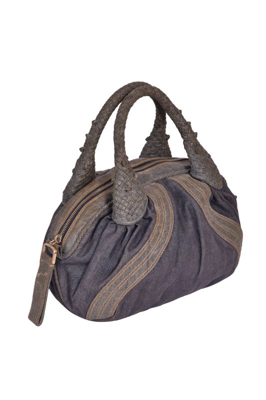 Fendi Brown Spy Denim Handbag