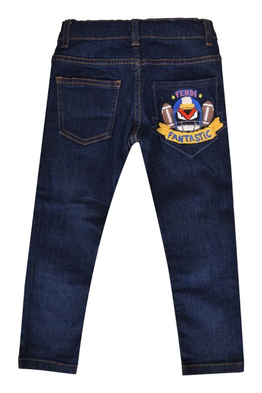 Fendi Embroided Blue Denims