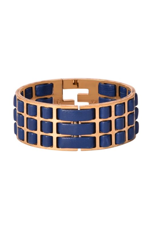 Fendi Fendista Braided Leather Bracelet