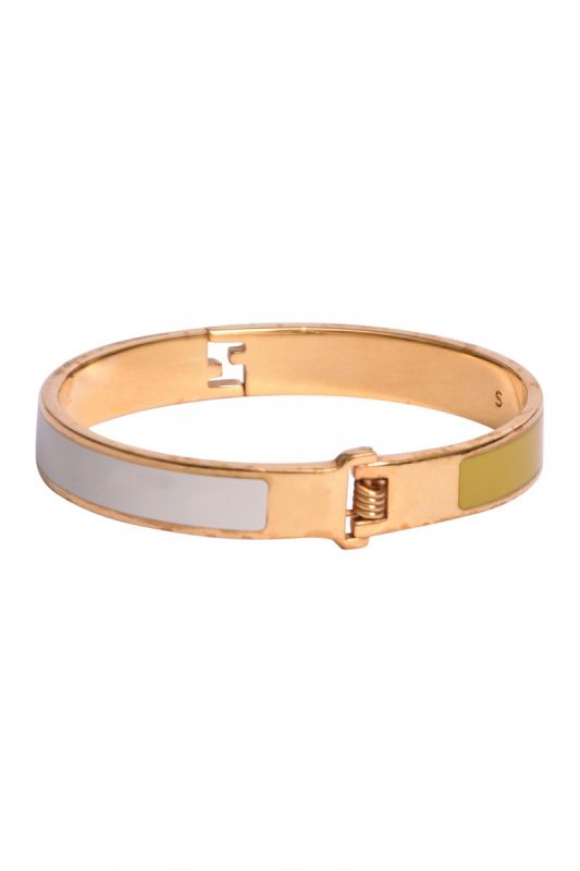 Fendi Gold Enamel Bi-Colour Fendista Bracelet