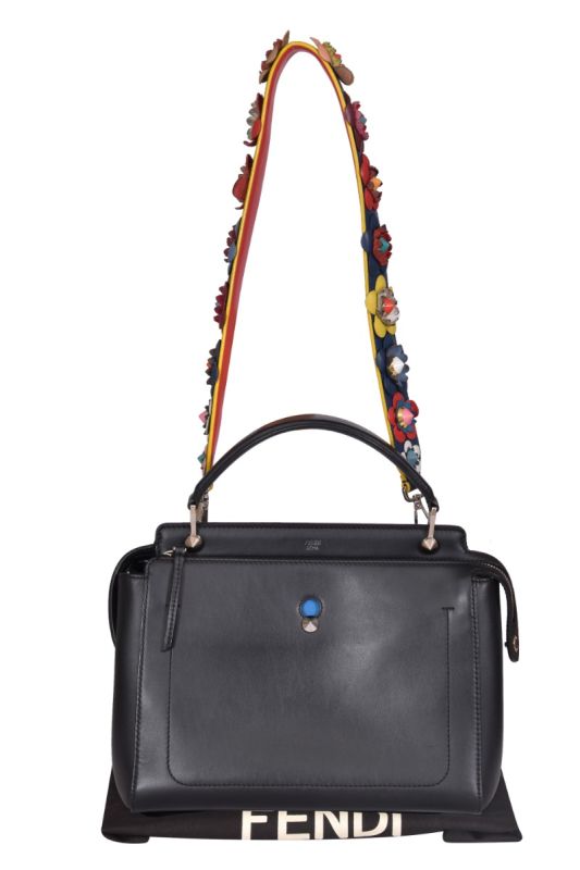Fendi Leather Dotcom Top Handle Shoulder Bag