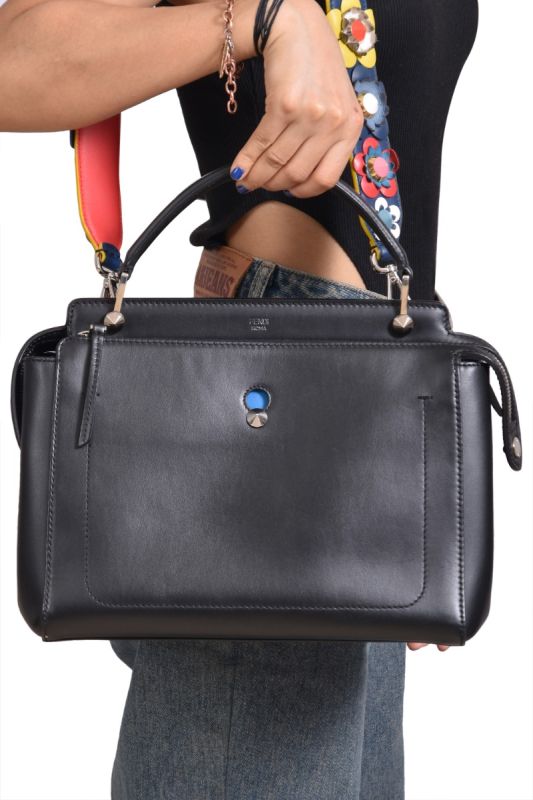 Fendi Leather Dotcom Top Handle Shoulder Bag