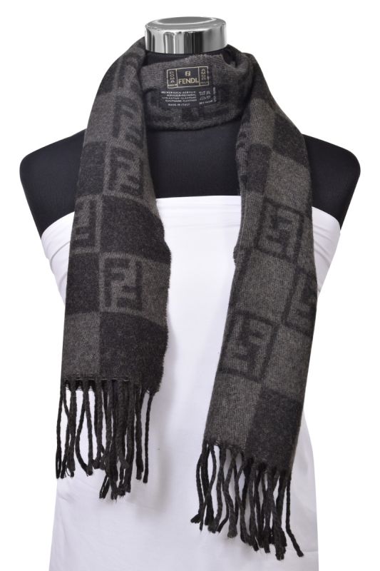 Fendi Logo Black/Grey Scarf