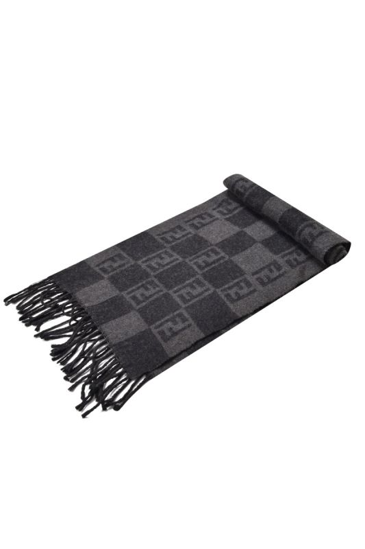 Fendi Logo Black/Grey Scarf