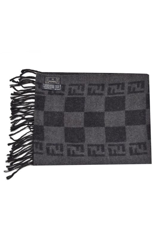 Fendi Logo Black/Grey Scarf