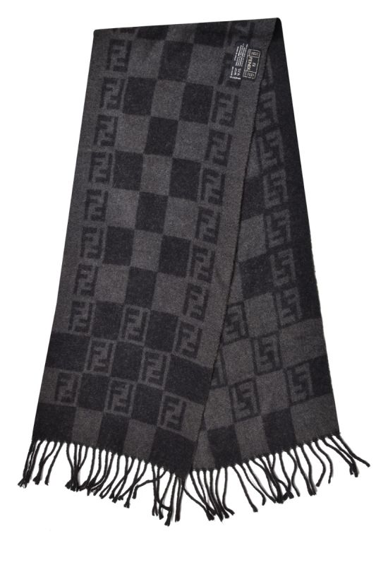 Fendi Logo Black/Grey Scarf