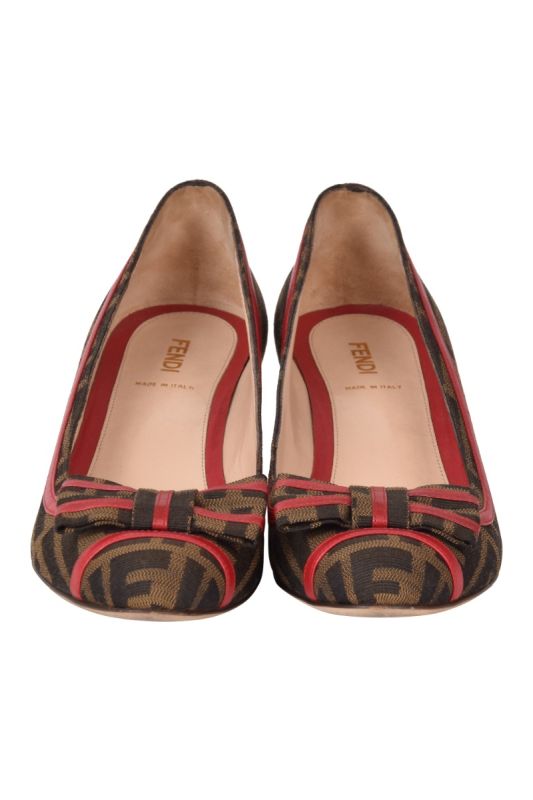 Fendi Monogram Bow Heels
