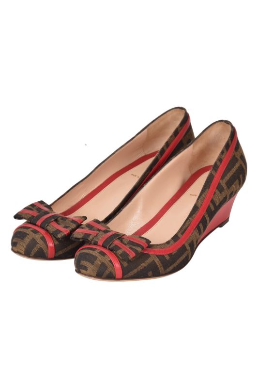 Fendi Monogram Bow Heels