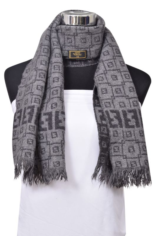 Fendi Monogram Grey Scarf