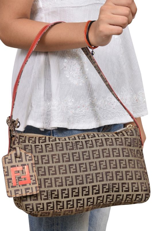 Fendi Monogram Zucchino Shoulder Bag
