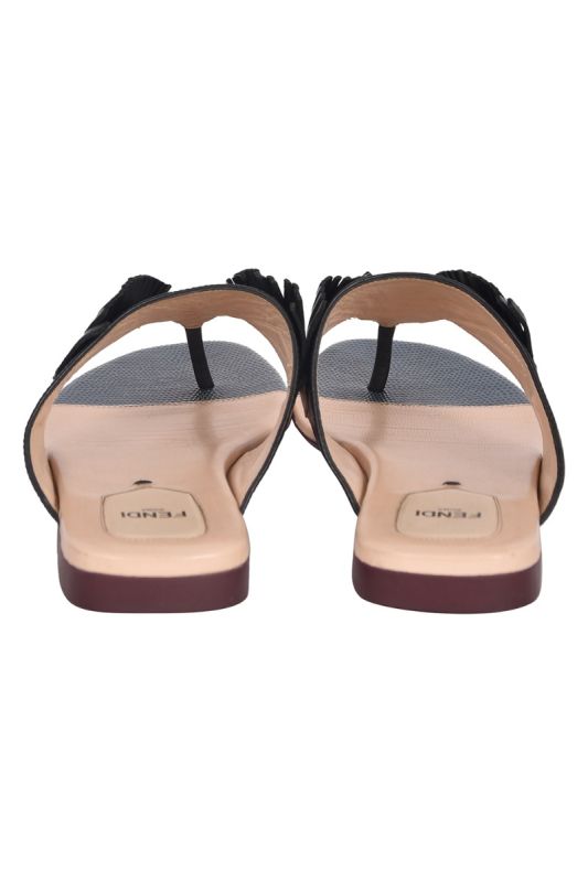 Fendi Multicolor Bugs Paneled Leather Thing Sandals