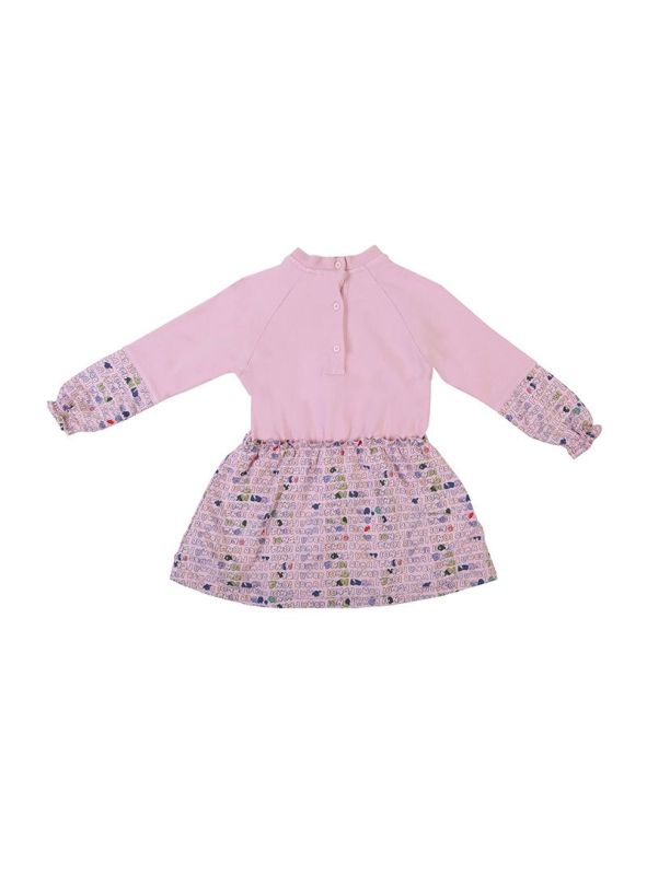 FENDI PASTEL PINK FENDI MONOGRAM COTTON JERSEY DRESS