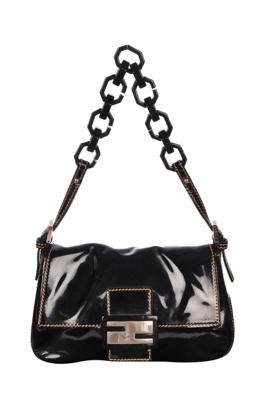 FENDI PATENT LEATHER BAGUETTE BAG