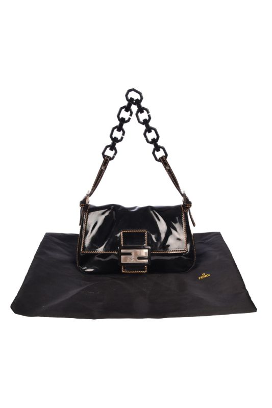 FENDI PATENT LEATHER BAGUETTE BAG