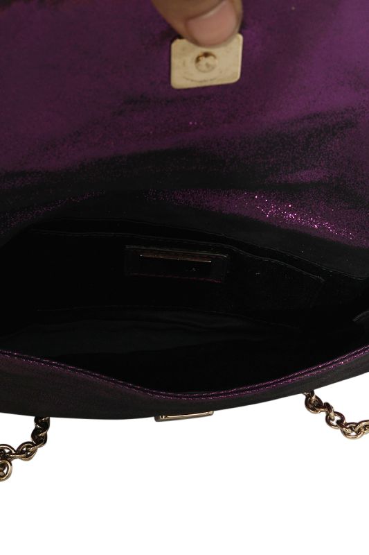 Fendi Purple Metallic Chain Shoulder Bag