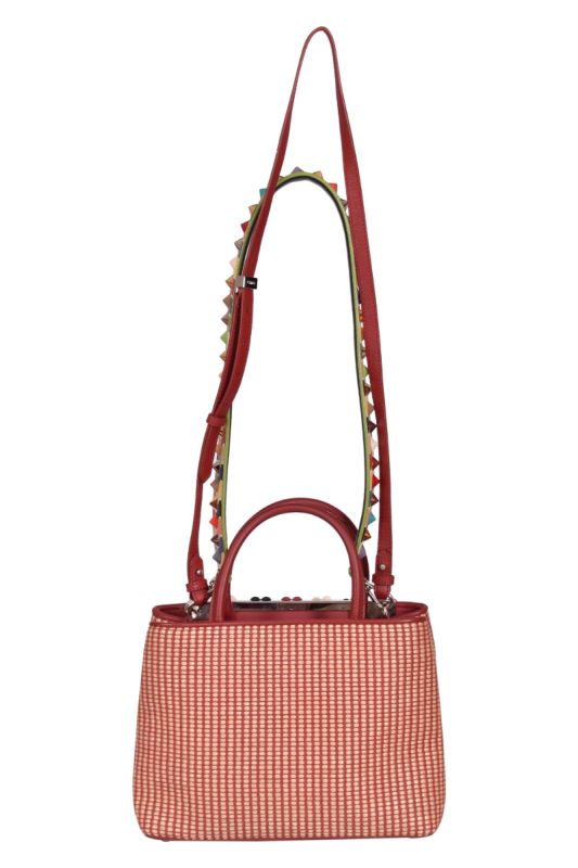 Fendi Raffia & Leather Flowerland Embellished 2jours Tote Bag
