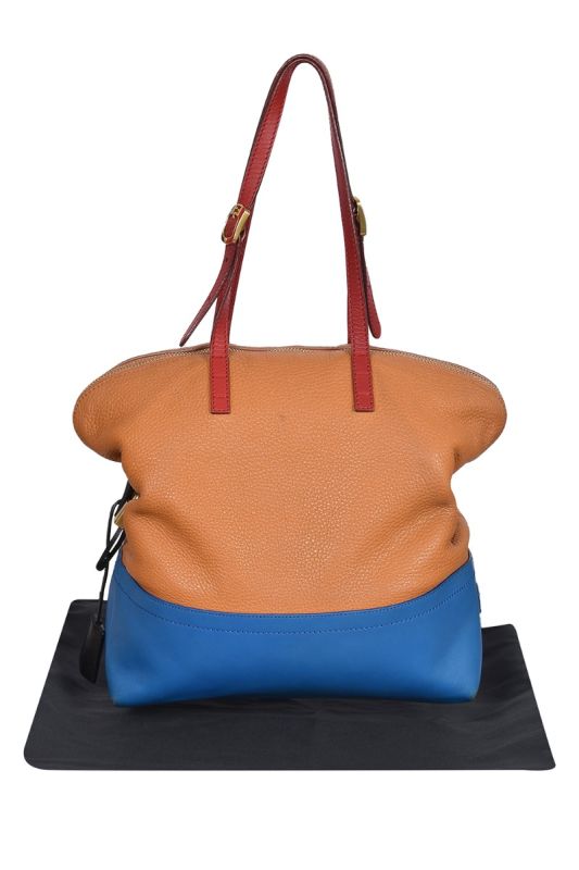 Fendi Seleria Colorblock Leather Tote Bag